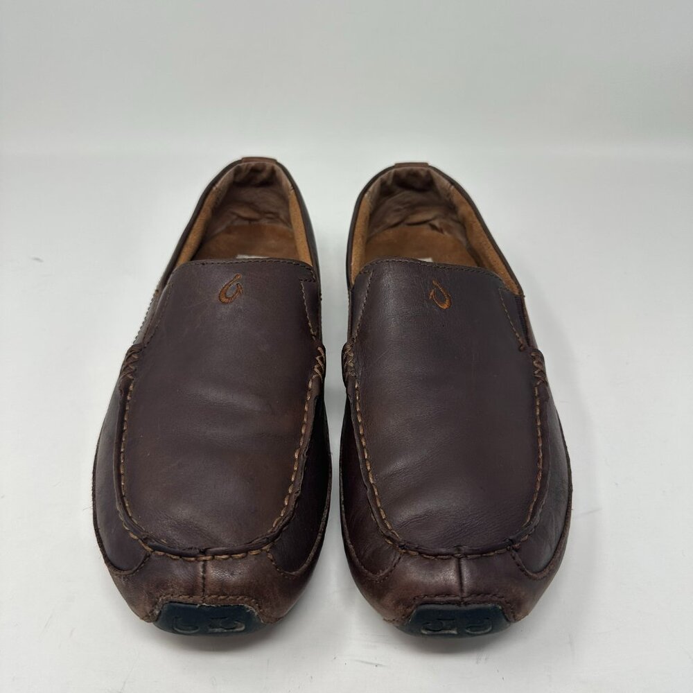 OLUKAI Moloa Men’s Size 10.5 Brown Leather Casual Loafers - Picture 8 of 14